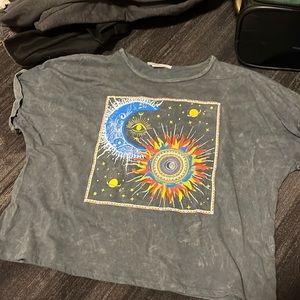 Brand: caution to the wind, color: light wash gray, size: M